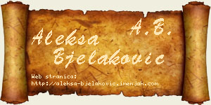 Aleksa Bjelaković vizit kartica